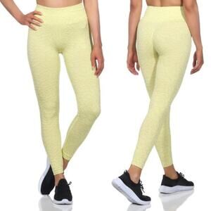 Gymshark High Waisted Adapt Animal Seamless Leggings Yellow Womens Size Large